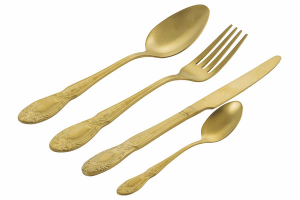 acquista Service Besteckset 24-teilig in Gold Satin Steel, Villa d'Este Home Tivoli Wonderland