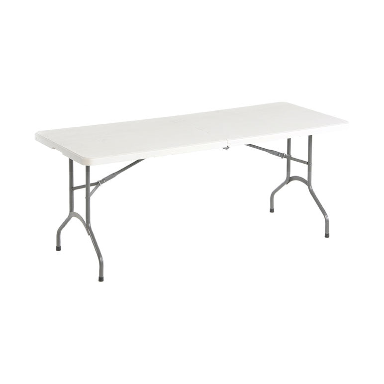 Tavolo Birreria da Giardino Rettangolare Pieghevole in Polietilene Taddei Plastik 180 Bianco