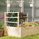 Letto per Orto  119x62,5x64 cm con 3 Tralicci e 2 Fioriere con Fondo Aperto in Legno di Abete  