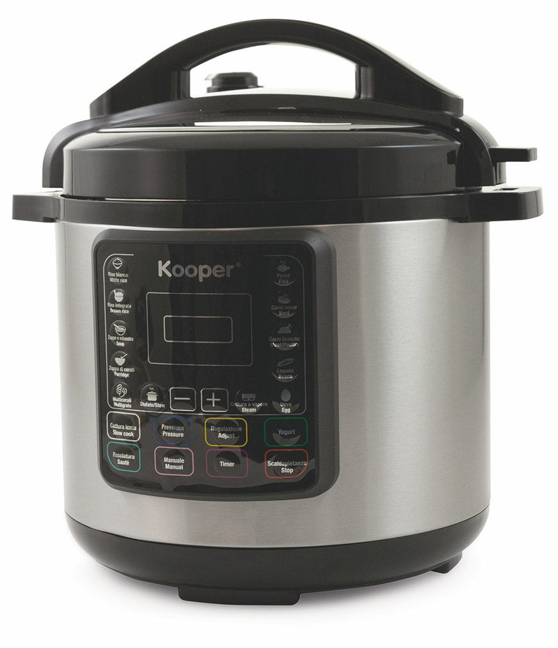 Pentola a Pressione Elettrica 6 Litri 1000W 14 Programmi Kooper Tina
