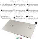 Piatto Doccia in Pietra  Pedrinelli Ardesia Stone Side Grigio Varie Misure