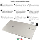 Piatto Doccia in Pietra  Pedrinelli Ardesia Stone Side Grigio Varie Misure