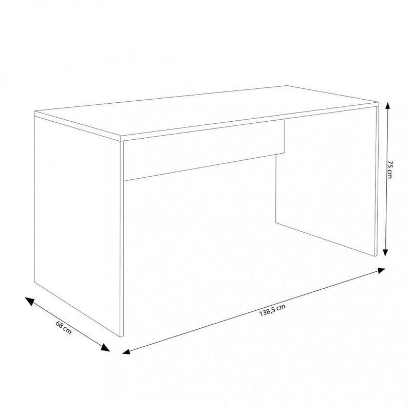 Scrivania Josie 138,5x68x75 h cm in Truciolare bilaminato Grigio Effetto Cemento