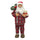 Weihnachtsmann Tartan roter Pyjama H90 cm mit Mini-Glühwürmchen und Geräuschen