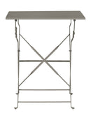 Tavolino Quadrato Pieghevole da Giardino 60x60x72 cm in Ferro Tortora