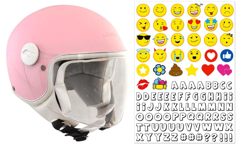 Casco Demi-Jet per Bambini Visiera Lunga CGM Magic Smile 205S Rosa Opaco YS - (49-50 cm)