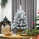 Albero di Natale Mini Innevato 60 cm con Pigne e Bacche Rosse per Interni      
