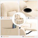 Poltrona Relax Massaggiante e Reclinabile 85x94x104 cm in Similpelle Crema