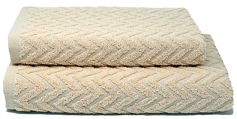 Set Spugna Asciugamani Ospite + Salvietta Sally ZigZag Crema