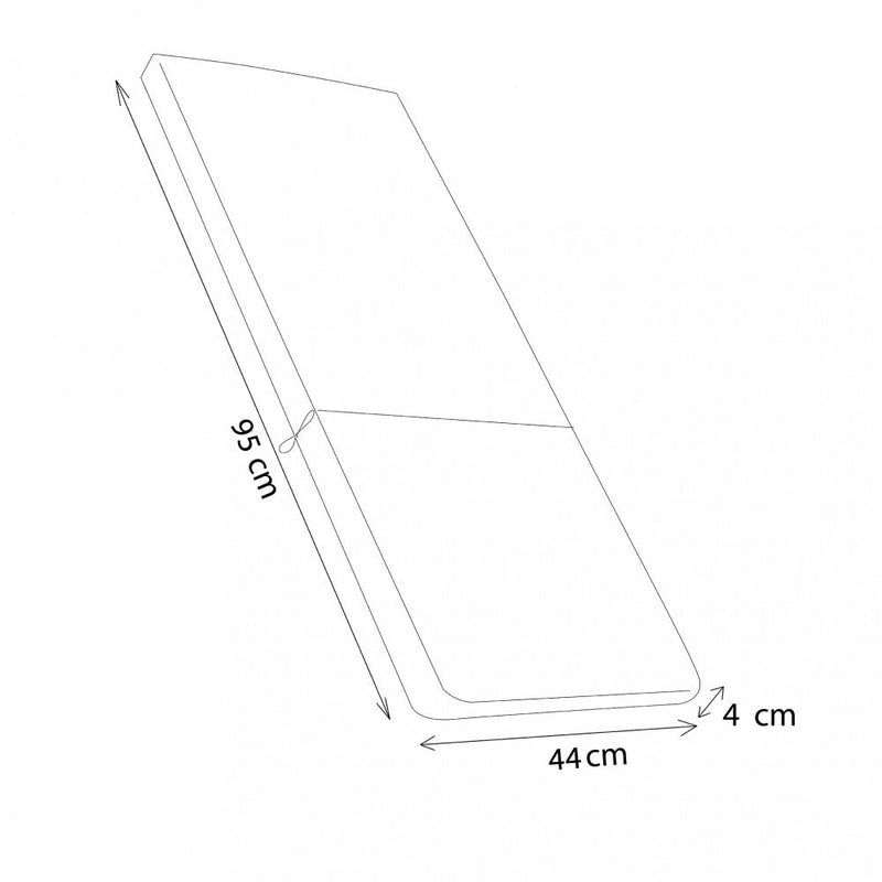 Cuscino Real Medio 90x40x4 cm in Poliestere Rosso