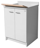 Mobile Lavatoio 60x60x85cm 2 Ante Asse in Legno Montegrappa Marella Bianco con Cesto