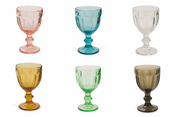 acquista Set mit 6 Kelchen Ø8x13,5 cm in Villa d'Este Home Tivoli Chateau Multicolor Glas
