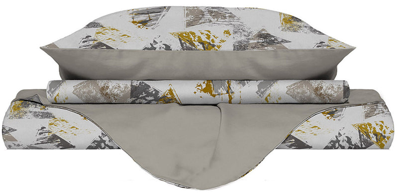 Copripiumino con Federe Stampato in Microfibra Urban Giallo Varie Misure