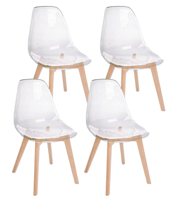 Set 4 Sedie 52x47x82h cm Easy Trasparente acquista