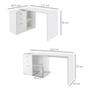 Scrivania da Ufficio ad Angolo Bianca 117x83.5x76 cm 