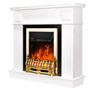 Camino Elettrico da Pavimento 99,7x103,4x27 cm Effetto Fiamma 2000W Oscar & Galileo gold Bianco/nero