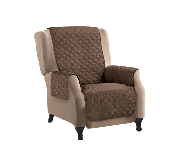 sconto Wendebezug für 1-Sitzer-Sofa 70 x 170 cm in braunem gestepptem Stoff