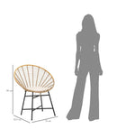 Sedia Panama Grid con Cuscino 72x56,5x88 cm in Ferro e Poliestere