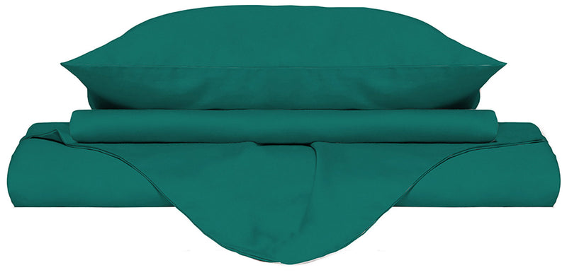 Copripiumino Matrimoniale con Sacco e Federe Tinta Unita Verde Acqua