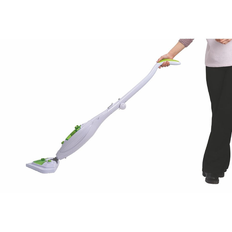 Scopa a Vapore Elettrica Lavapavimenti 10 in 1 1300W Kooper Vaporbella Elite Bianca e Verde