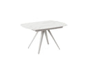Tavolo Allungabile Kyoto 140 90x140/200x75 cm Top in Ceramica Gambe in Metallo Marmo Calacatta Bianco       
