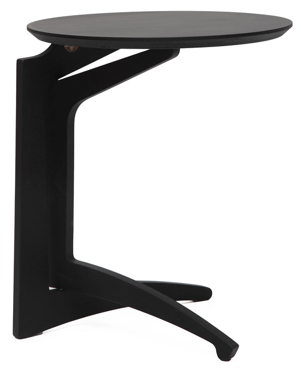 sconto Klappbarer Couchtisch Ø43x51 cm aus schwarzem Holz