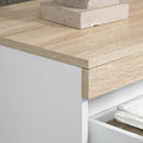 Cassettiera 5 Cassetti Design Minimal 80x40x109 cm Bianco e color Rovere  