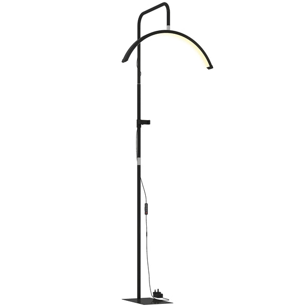 Lampada da Terra LED con Testa a Mezza Luna 77,5x20,5x136-186 cm Temperatura Colore Regolabile Telecomando Nero prezzo