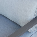 Set Salotto da Giardino Divano 2 Poltrone e Tavolino con Cuscini in Alluminio Antracite