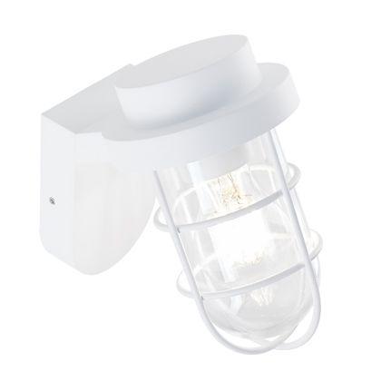 Niedrige Außenwandleuchte E27 aus weißem Sovil-Aluminium online