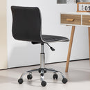 Sedia Poltrona Operativa da Ufficio Ergonomica con Altezza Regolabile in Pelle PU Nera  