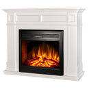 Camino Elettrico da Pavimento 100x132x30 cm Effetto Fiamma 1950W Sicilia & Carmen Panna