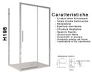 Box Doccia Angolare 1 Anta Scorrevoe in Cristallo Trasparente 6mm H195 Bonussi Eliane Varie Misure