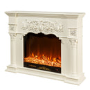 Camino Elettrico da Pavimento 116x150x33 cm Effetto Fiamma 1500W Savage Marrone