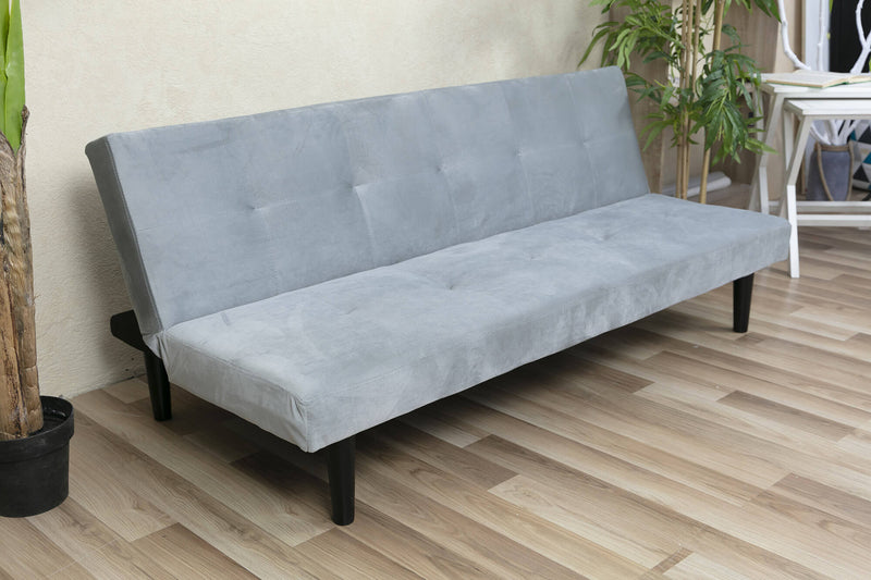 Divano Letto 2 Posti 166x77x65,5 cm in Velluto Soriani Grigio Scuro