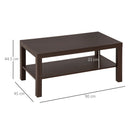 Tavolino Basso in Legno da Soggiorno Noce 90x45x40.5 cm 