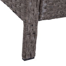 Set Salotto da Giardino in Rattan Sintetico 2 Divani 2 Pouf e Tavolino Grigio 