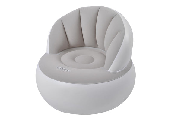 sconto Beflockter aufblasbarer Sessel Pouf 93x85x74cm Jilong Easigo Sessel Grau