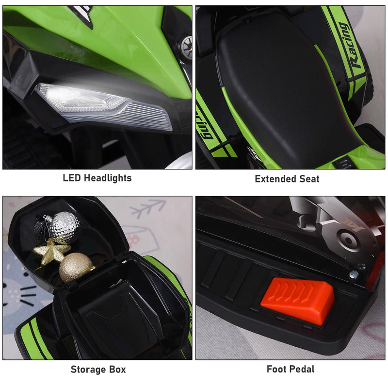 Mini Quad Elettrico per Bambini 6V Kid Go Deluxe Verde