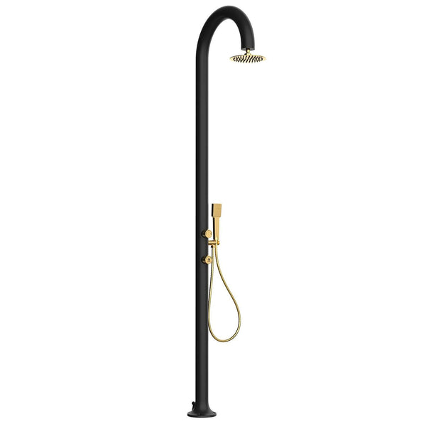 Doccia da Giardino in Alluminio Rubinetteria e Soffione Oro Sined Luna Alu D Nero online