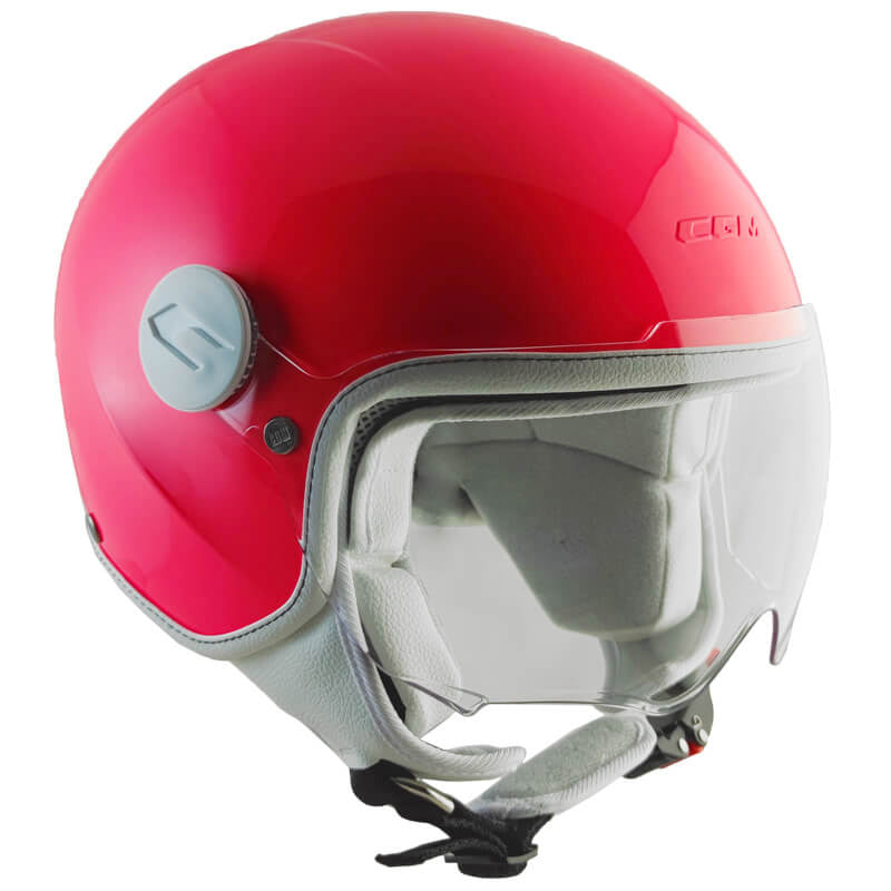 Casco Demi-Jet per Bambini Visiera Sagomata CGM Magic Mono 205A Rosa Fluo Varie Misure