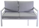 Set Salotto da Giardino Divano 2 Poltrone e Tavolino in Alluminio New Irvine Bianco
