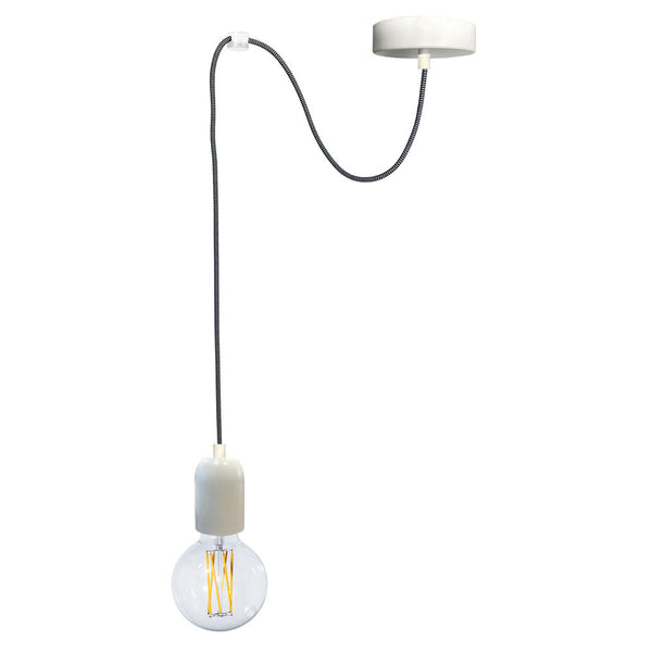 prezzo Aufhängung 1xE27 3Mt White E-Energy Elaide lackierter Rahmen