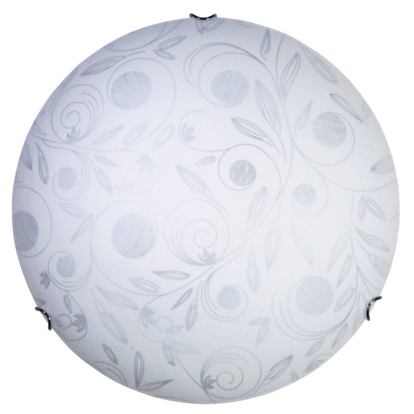 sconto Deckenleuchte 2xE27 Haken Chromplatte Glas Weiß Dekoriert Garten E-Energy Clara