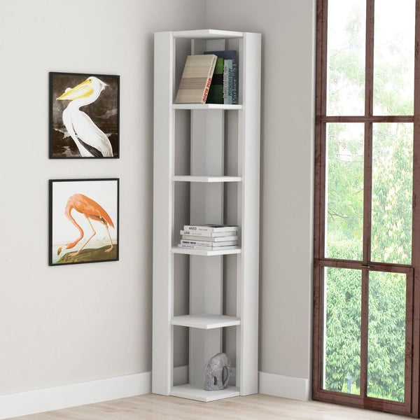 acquista Libreria angolare 34x34x161 cm Nati bianca 5 ripiani