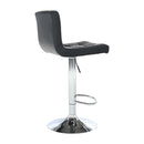 Set 2 Sgabelli 44x38x63/82 cm in Ecopelle con Base Cromata Nero