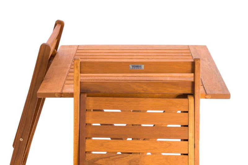 Set Tavolino e 2 Sedie Pieghevoli da Giardino in Legno Meranti