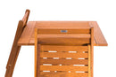 Set Tavolino e 2 Sedie Pieghevoli da Giardino in Legno Meranti