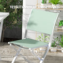 Set Tavolino e 2 Sedie Pieghevoli da Giardino in Alluminio Verde