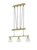 Lampada a Sospensione da Interno a LED in Metallo Ottone Satinato